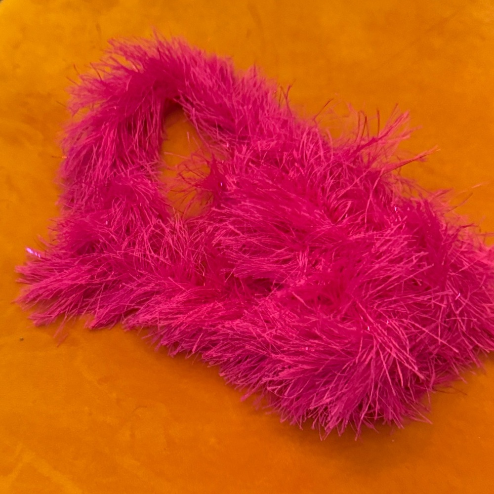 Small Pink Boa Scarf